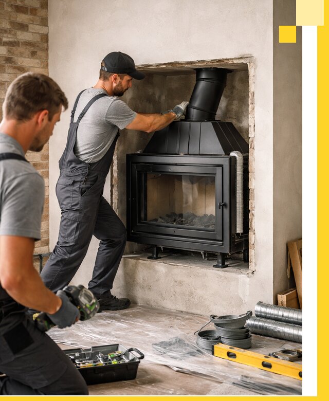 Установка каминных топок в Карпинске: монтаж, подключение