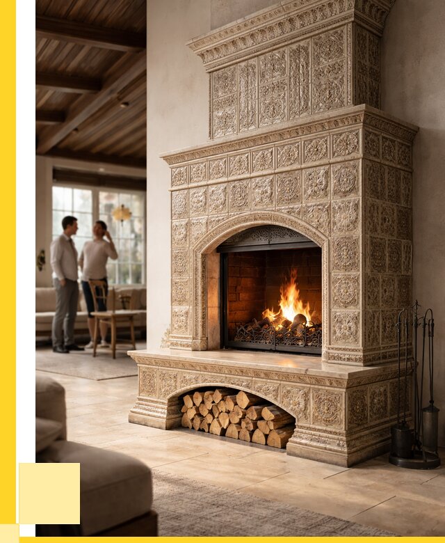 Купить изразцовый камин в Карпинске от 256700 р. | ЭриданКпн