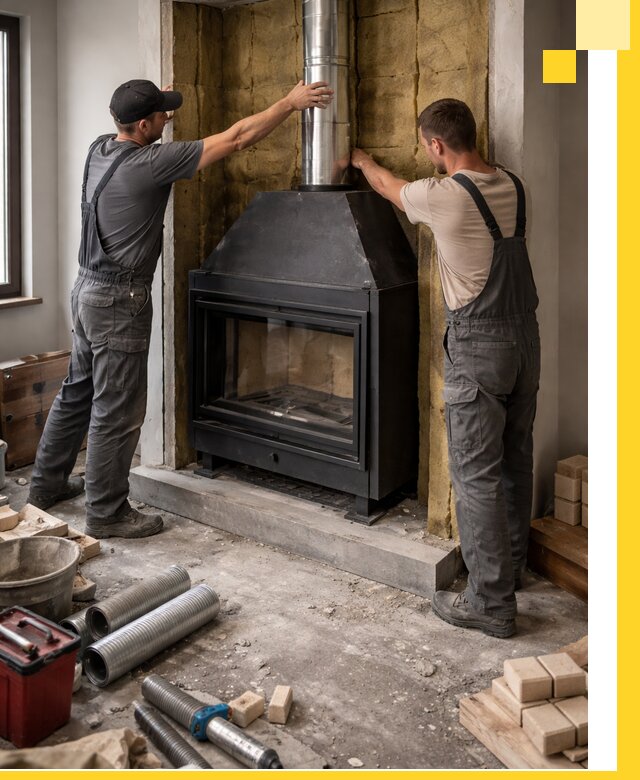 Изготовление и монтаж закрытых каминов в Карпинске под ключ