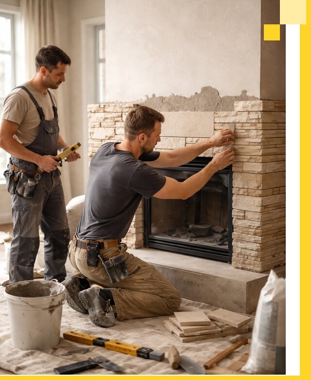 Установка и монтаж каминов для загородного дома в Карпинске