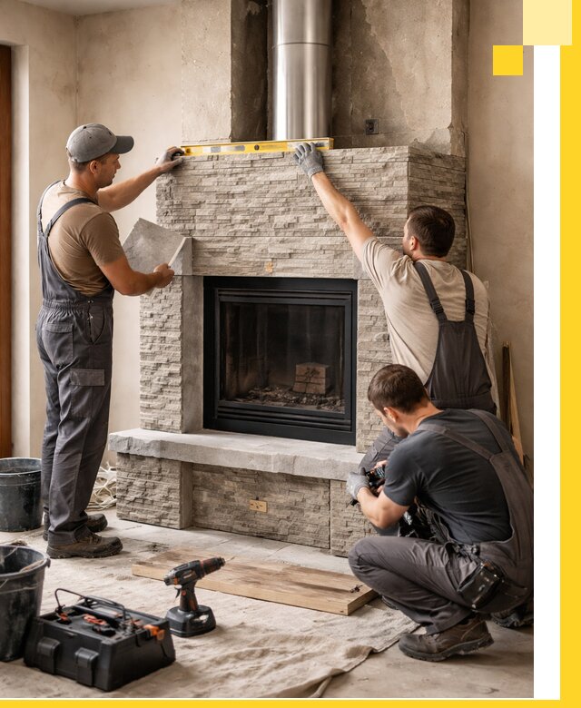 Профессиональный монтаж каминов под ключ в Карпинске для дома