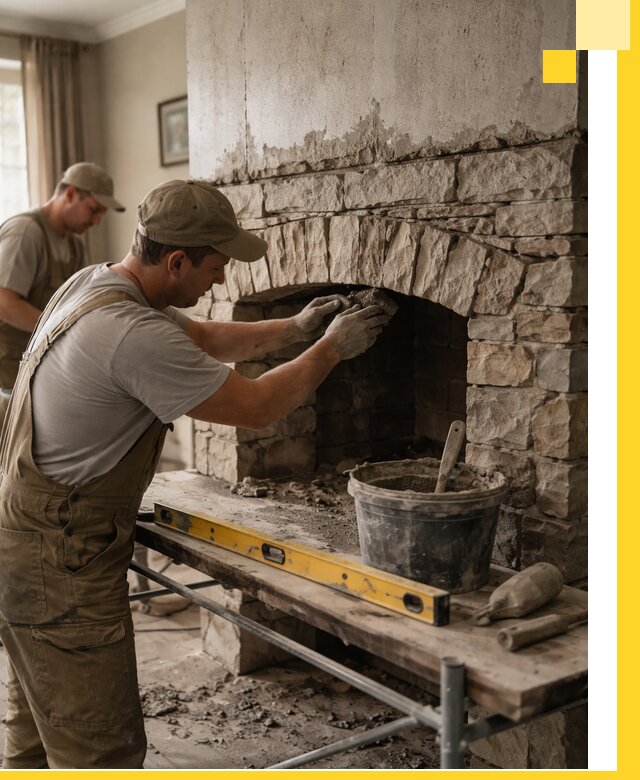 Изготовление каминов под ключ в Карпинске, монтаж и отделка