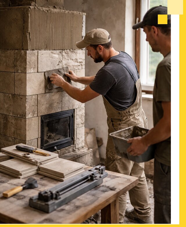 Профессиональная облицовка печей в Карпинске: керамика и камень