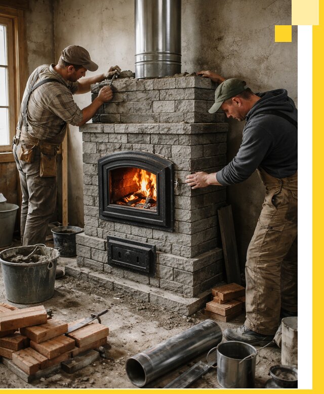 Производство, поставка и монтаж дровяных печей в Карпинске