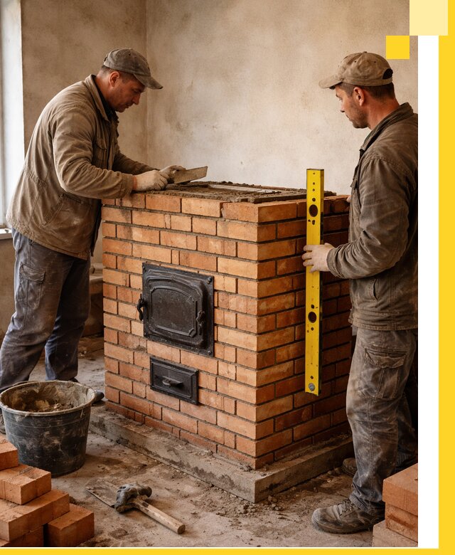 Отопительные печи под ключ в Карпинске, установка и сборка