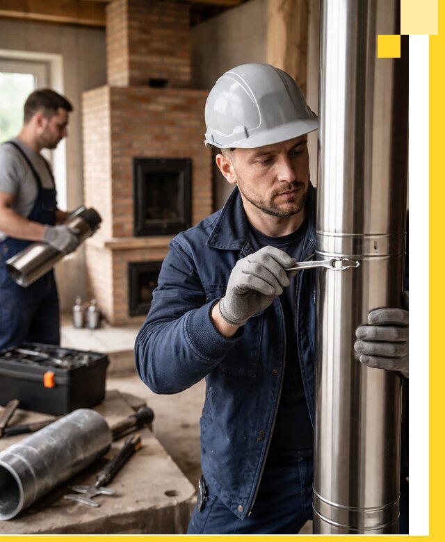 Профессиональный монтаж дымоходов для печей в Карпинске