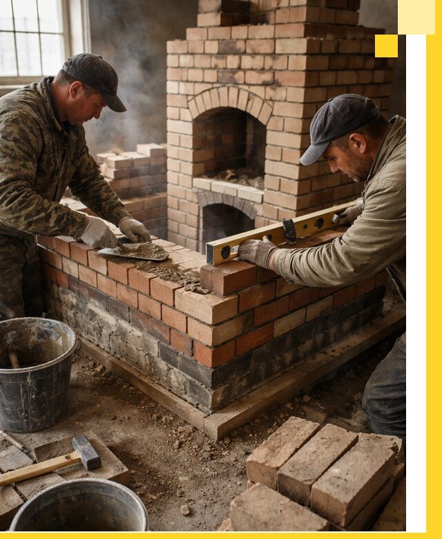 Изготовление и монтаж печей и каминов из кирпича в Карпинске