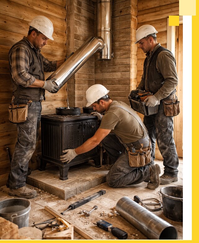 Профессиональный монтаж банных печей и дымоходов в Карпинске