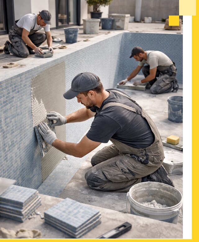 Облицовка бассейнов в Карпинске плитка мозаика гидроизоляция