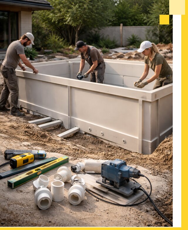 Установка полипропиленовых бассейнов под ключ в Карпинске