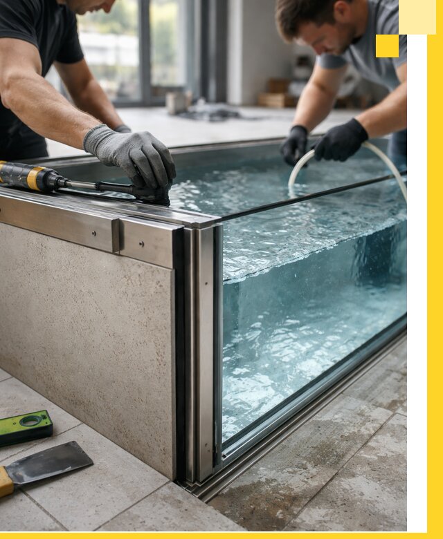 Проектирование и монтаж стеклянных бассейнов в Карпинске