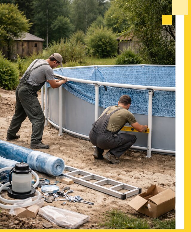 Установка и монтаж каркасных бассейнов в Карпинске под ключ