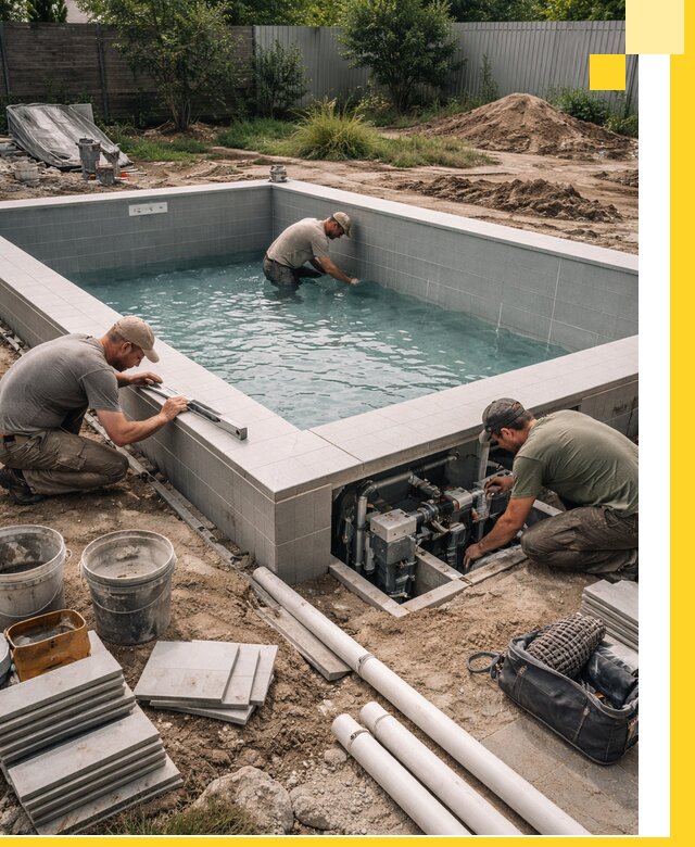 Строительство и монтаж бассейнов для дачи под ключ в Карпинске