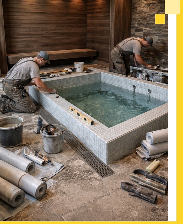 Установка и строительство бассейнов для сауны в Карпинске