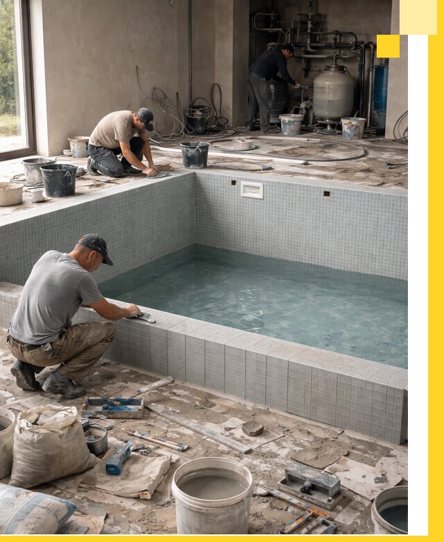 Строительство и монтаж бассейнов в помещении в Карпинске