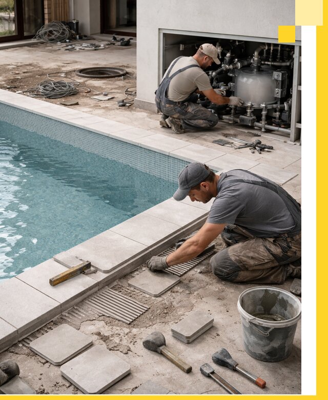 Строительство и монтаж бассейнов в коттедже в Карпинске