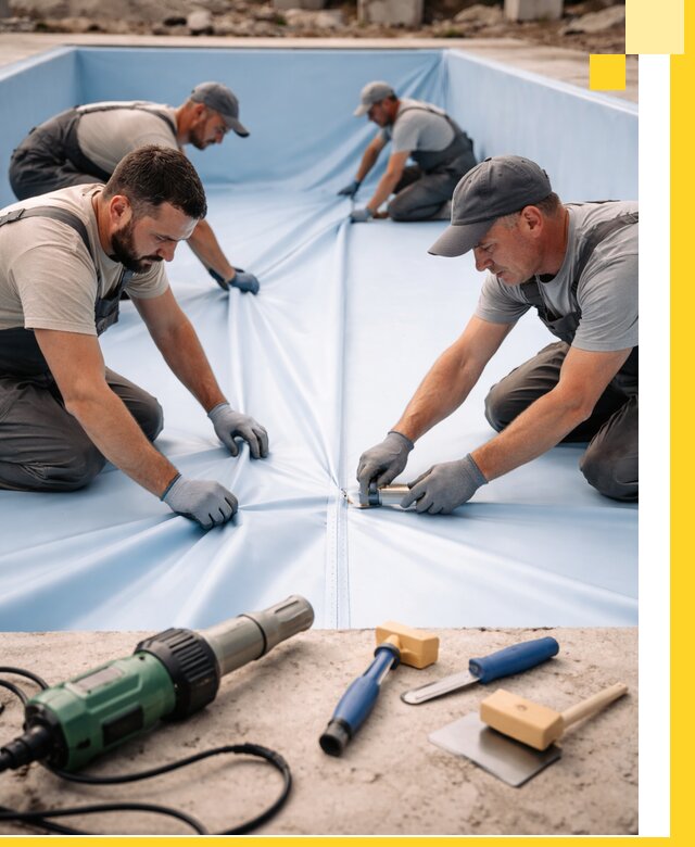 ПВХ пленка для бассейнов с монтажом и гарантией в Карпинске