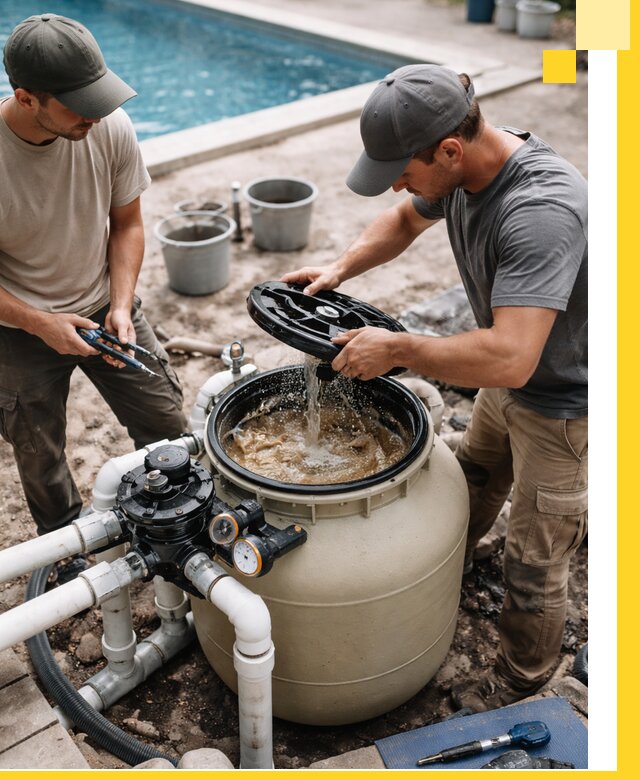 Установка и обслуживание песочных фильтров для бассейнов в Карпинске