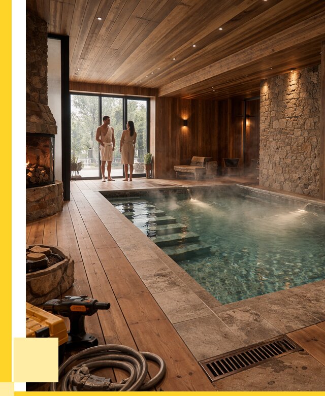 Проекты бань с бассейном под ключ в Карпинске от 77010 р., ЭриданКпн