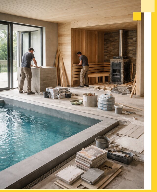 Проектирование и строительство бань с бассейном в Карпинске