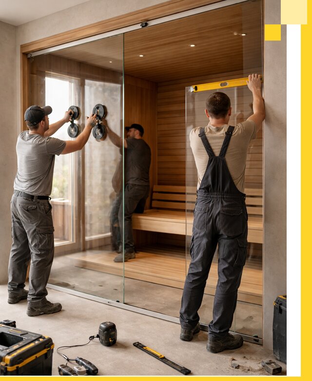 Производство и монтаж стеклянных саун под ключ в Карпинске