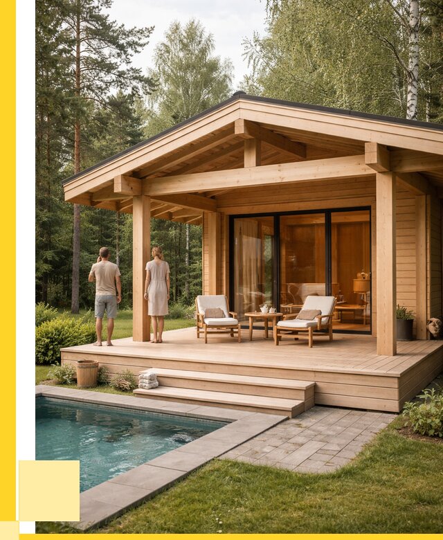 Бани с террасой под ключ в Карпинске от 616080 р. | ЭриданКпн