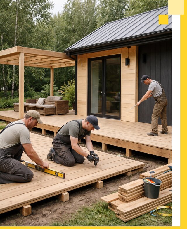 Строительство бань с террасой и бассейном под ключ в Карпинске