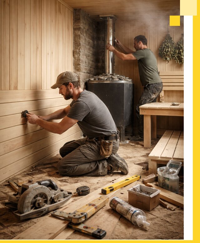 Полное строительство и оснащение парных под ключ в Карпинске