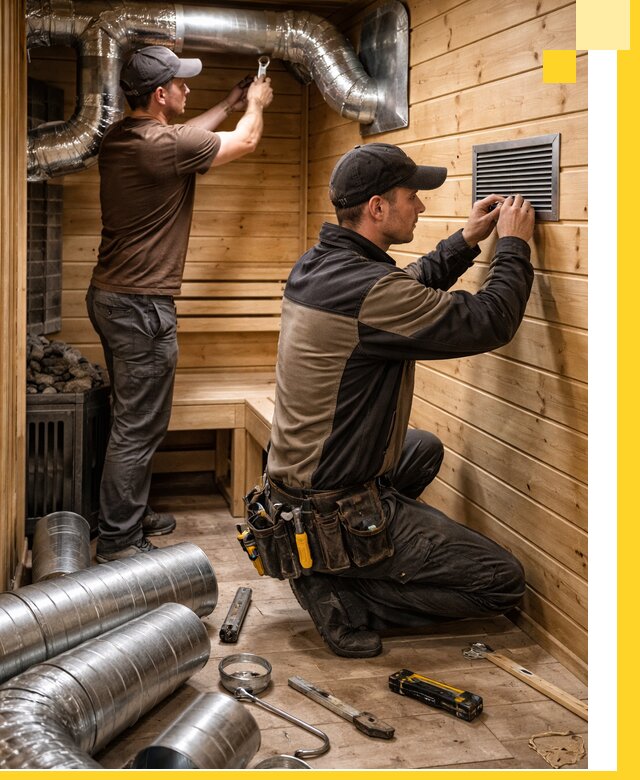 Проектирование и монтаж вентиляции бани в Карпинске под ключ