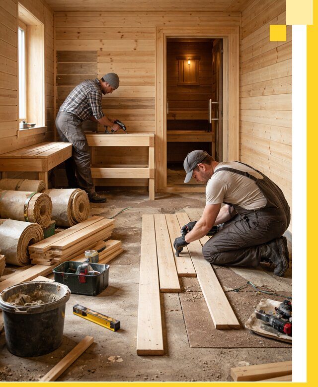 Индивидуальный проект бани с комнатой отдыха под ключ в Карпинске