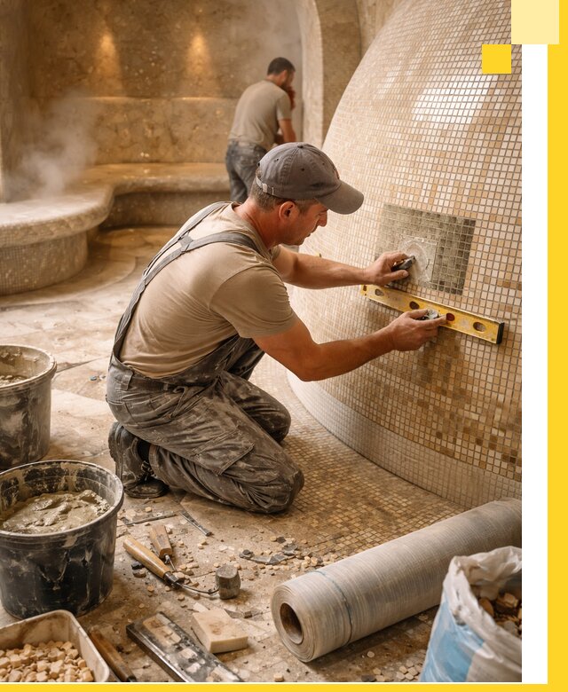 Хамам под ключ в Карпинске: проектирование, строительство, отделка