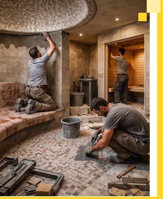 Проект и строительство хамама бани и сауны под ключ в Карпинске